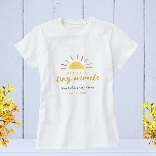 Camiseta Chá de fraldas, Pequeno Milagre Sunshine personali (Criador carregado)