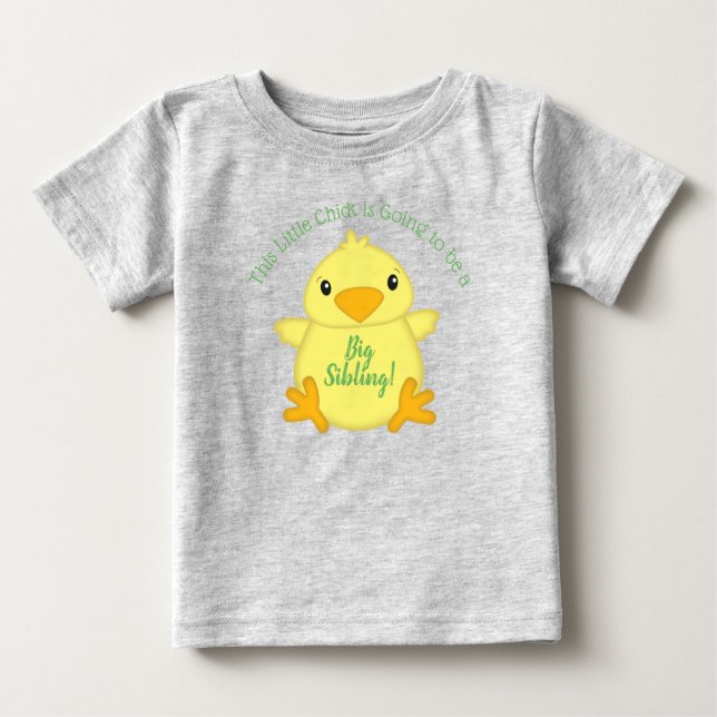 Camiseta Chá de fraldas pintinho verde (Frente)