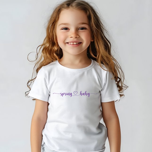 Camiseta Chá de fraldas primavera Violet Impressão (Spring Baby Violet Print Baby Shower Baby T-Shirt)