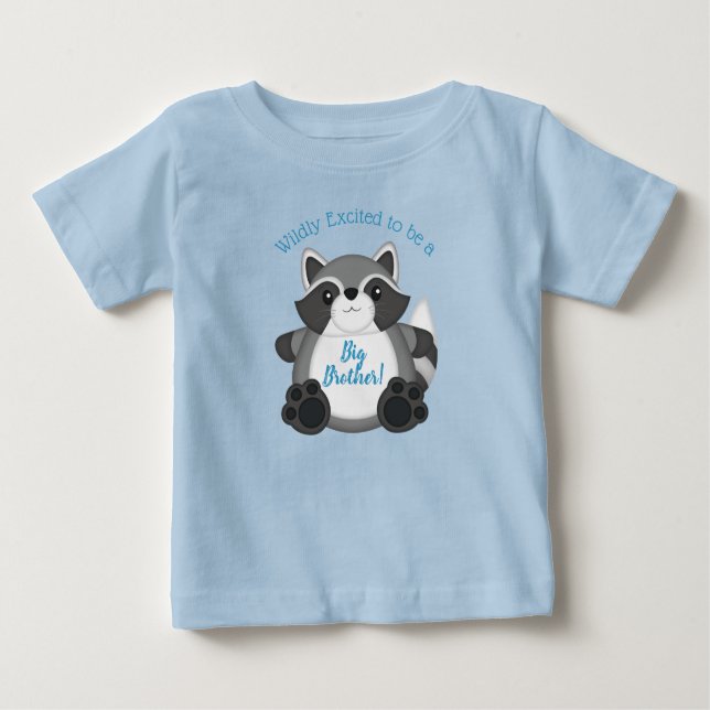 Camiseta Chá de fraldas Raccoon Azul (Frente)