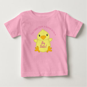 Camiseta Chá de fraldas rosa pintinho