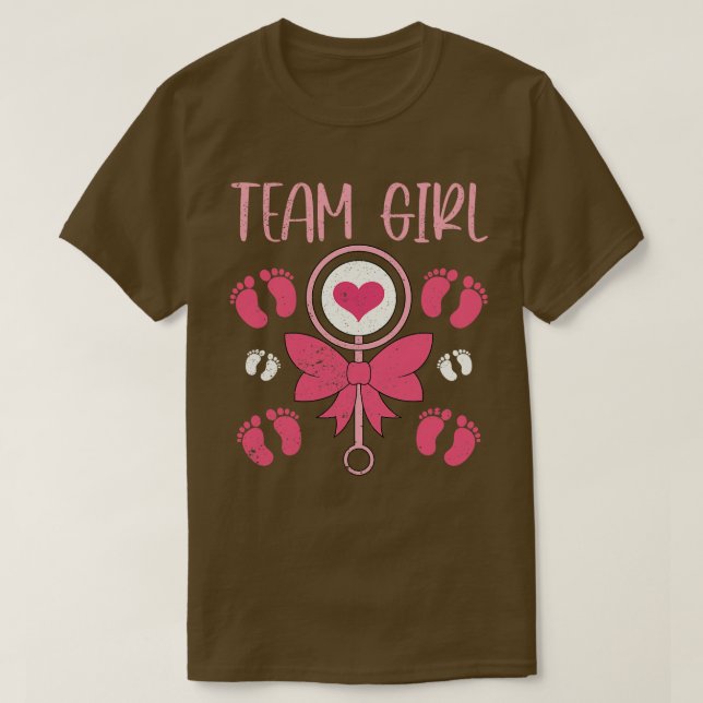 Camiseta Chá de fraldas Team Girl Gender Party (Frente do Design)