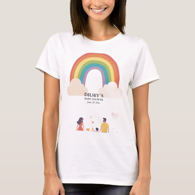 Camiseta Chá de fraldas Tee - Celebrar Nova Chegada (Frente)