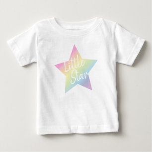 Camiseta Chá de fraldas Unicórnio Pastel Rainbow