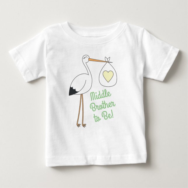 Camiseta Chá de fraldas Verde de Stork (Frente)