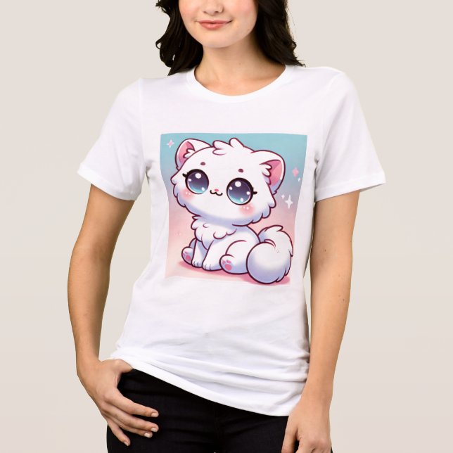Camiseta Chá de Gato Kawaii (Frente)