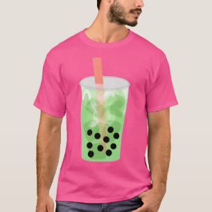 Camiseta Chá de leite Matcha Boba com canudos grandes