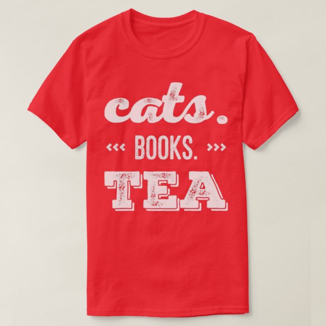 Camiseta Chá de livros de gatos (Frente do Design)