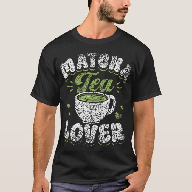 Camiseta Chá de Matcha Amante Folhas Chás Chá Verde de Matc (Frente)