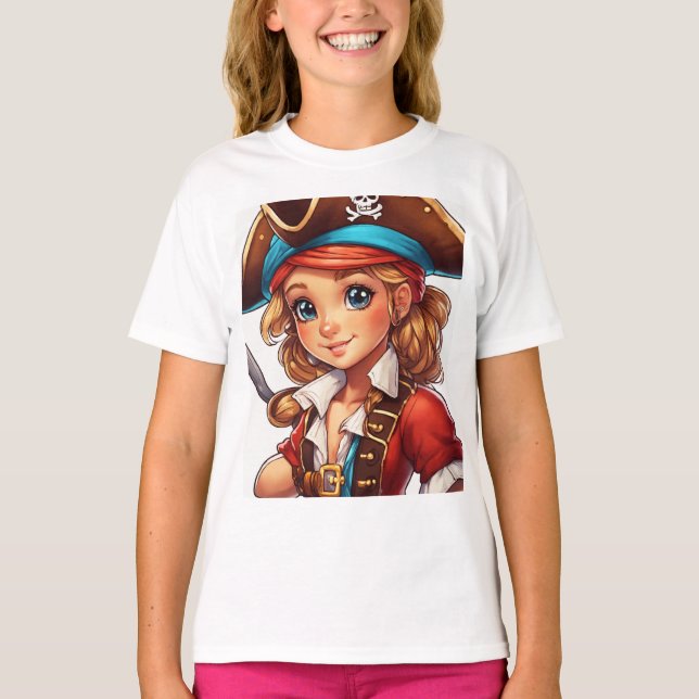 Camiseta Chá De Meninas De Algodão Suave - Impressões Diver (Frente)