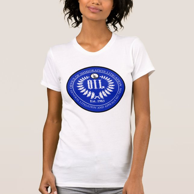Camiseta Chá de mulher - logótipo azul (Frente)