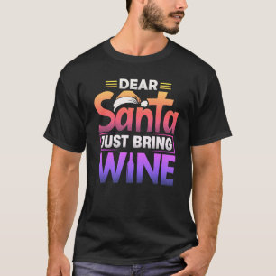 Camiseta Chá de Natal do amante do vinho engraçado