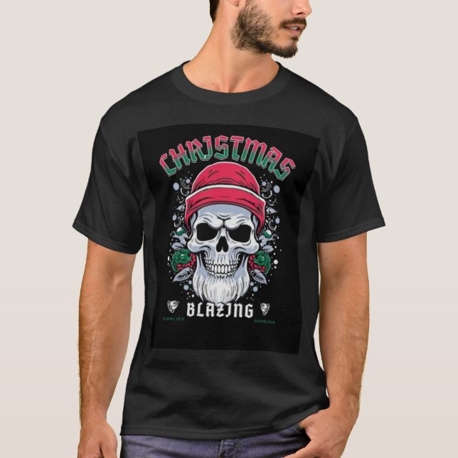Camiseta Chá de Natal do Caveira - Estilo Espelho (Frente)