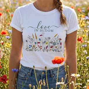 Camiseta Chá de Noiva Prado de Flores Silvestres em Flor