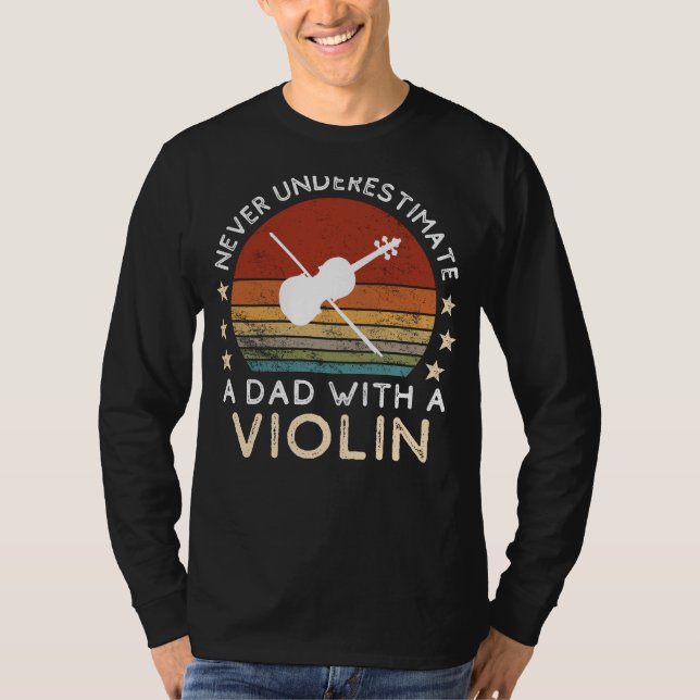 Camiseta Chá de Violino Engraçado do Pai - Pais String Sere (Frente)