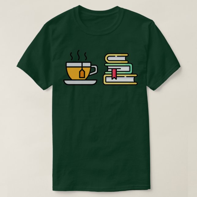 Camiseta Chá e Livros (Frente do Design)