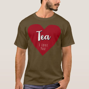 Camiseta Chá I Love You Retro Deep Red Heart