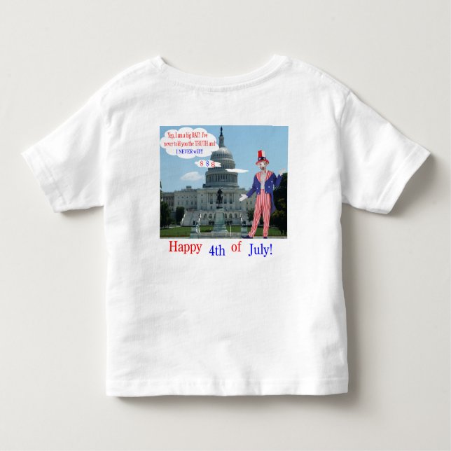 Camiseta chá infantil. Feliz 4º rato/unclesam (Verso)