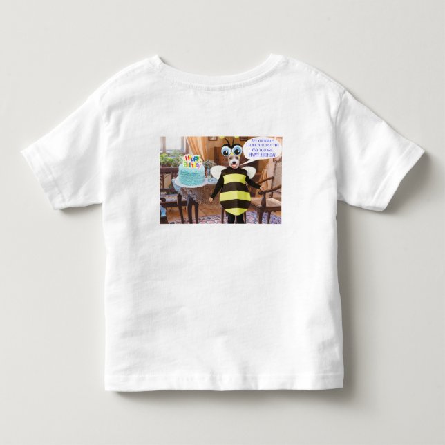 Camiseta chá infantil. Feliz Aniversário. (Verso)