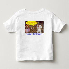 Camiseta chá infantil. Feliz aniversário. Elvis/ cão caçado