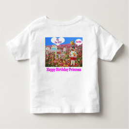 Camiseta chá infantil. Feliz aniversário Princesa Vermelha
