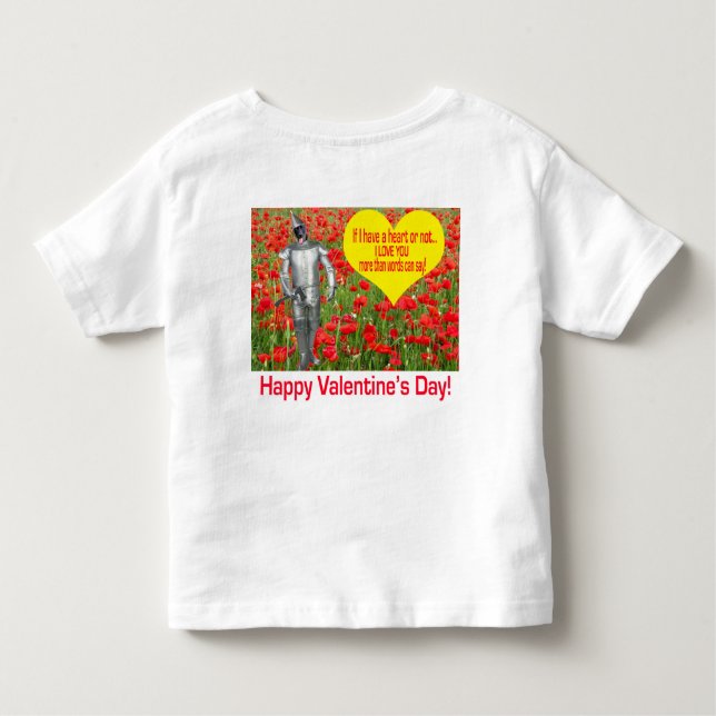 Camiseta chá infantil. Feliz dia de os namorados. laboratór (Verso)