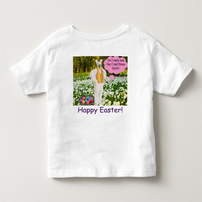 Camiseta chá infantil. Felz pascoa. klipspringer/bunny (Verso)