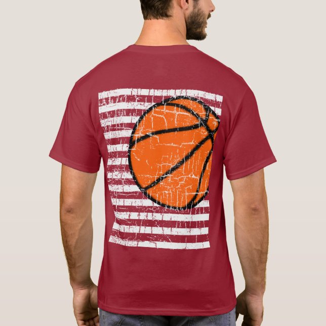 Camiseta chá masculino legal de basquete (Verso)