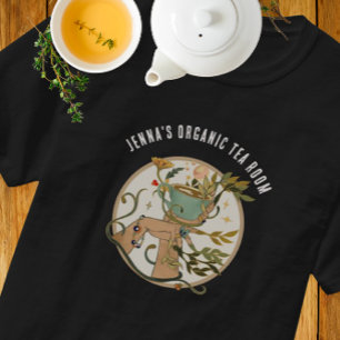 Camiseta Chá Orgânico Caneca de Café Design Vintage