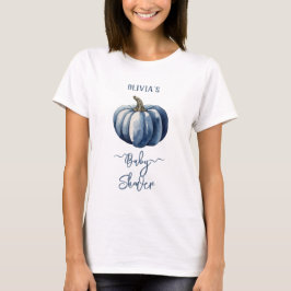 Camiseta Chá-T-Shirt Blue Pumpkin Watercolor Baby Boy