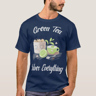 Camiseta Chá verde resolve tudo Chá de chá Teabag