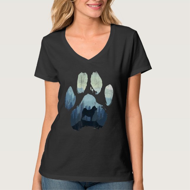 Camiseta Chabrador Dog Paw Mãe Montanhas Pais (Frente)