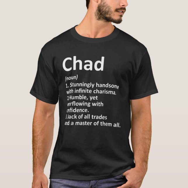 Camiseta CHAD Definição Nome Personalizado Funny Birthday G (Frente)