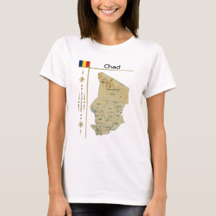 Camiseta Chad Mapa + Bandeira + Título