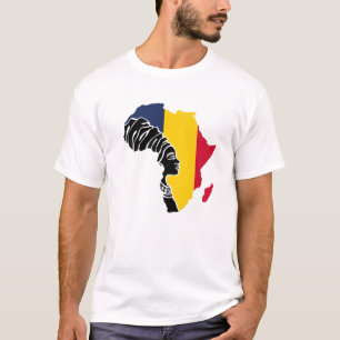 Camiseta Chade Bandeira do Chade África Mapa Patrimônio Étn
