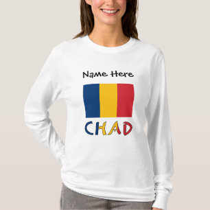 Camiseta Chade e Bandeira do Chade Personalizadas