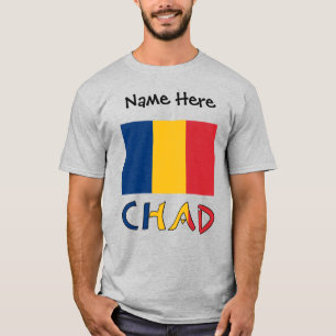 Camiseta Chade e Bandeira do Chade Personalizados Masculino
