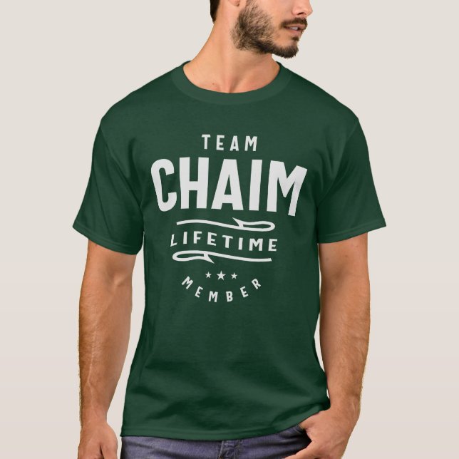 Camiseta Chaim Nome do Membro do Tempo de Vida da Equipe (Frente)