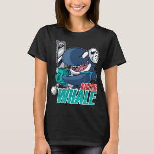 Camiseta Chainsaw Killer Whale Diversão Orca Halloween
