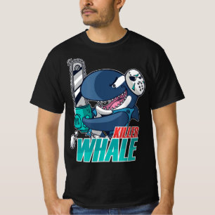 Camiseta Chainsaw Killer Whale Diversão Orca Halloween