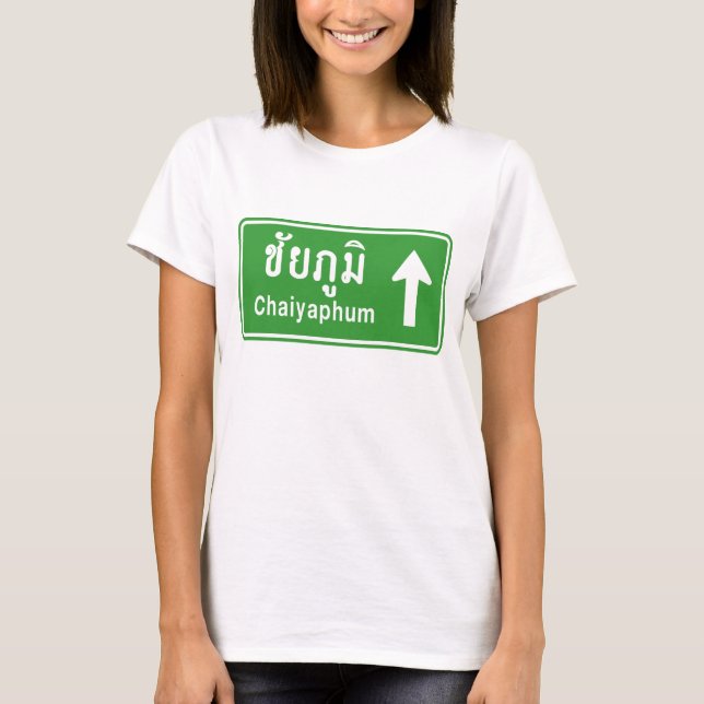 Camiseta Chaiyaphum à Frente ⚠ Sinal de Tráfego da Rodovia  (Frente)