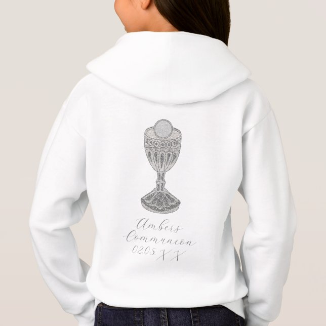 Camiseta Chalice de comuna prateada LB e Hoodie personaliza (Verso)