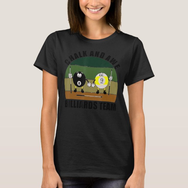 Camiseta Chalk Da Equipe Da Piscina De Esportes Da Cue E Aw (Frente)