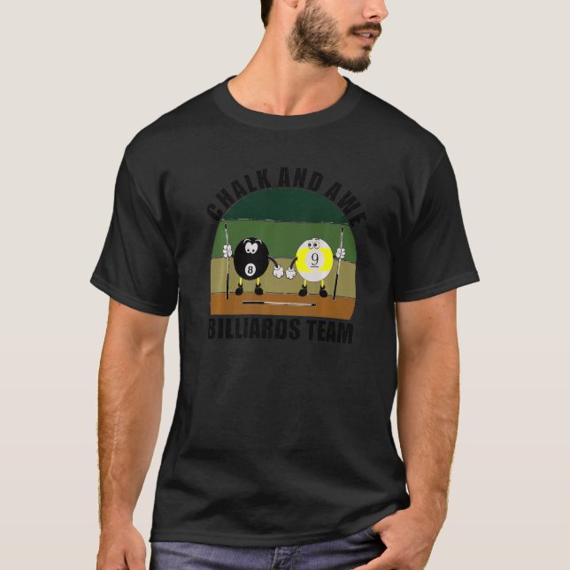 Camiseta Chalk Da Equipe Da Piscina De Esportes Da Cue E Aw (Frente)