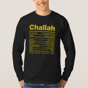 Camiseta Challah Nutrition Facts Hanukkah Jewish Kosher Foo
