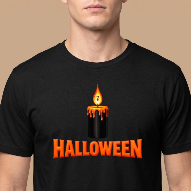 Camiseta Chama de Vela de Halloween (Criador carregado)