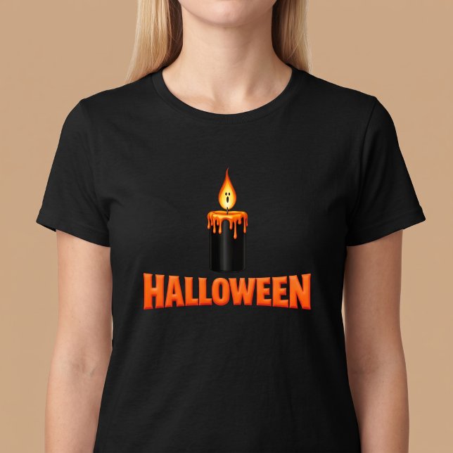 Camiseta Chama de Vela de Halloween (Criador carregado)