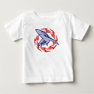 Camiseta Chama e tubarão