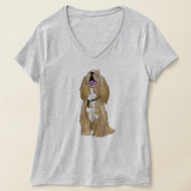 Camiseta Chama o amor de spaniel da Miniatura (Postura )