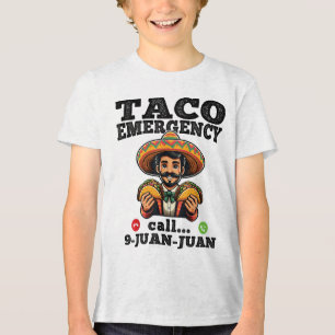 Camiseta Chamada De Emergência De Taco Engraçado 9 Juan Par